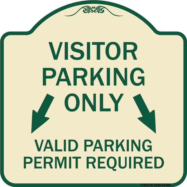 Parking Area Visitors Parking Only Valid Parking Permit Required with Both Side Down, TG-1818-23469